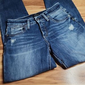 Silver Women's Boyfriend Crop Jeans - SIZE 27